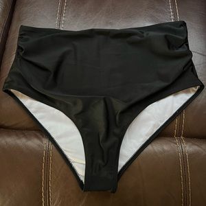 NEW Black High Waisted Swim Bottoms, size XL